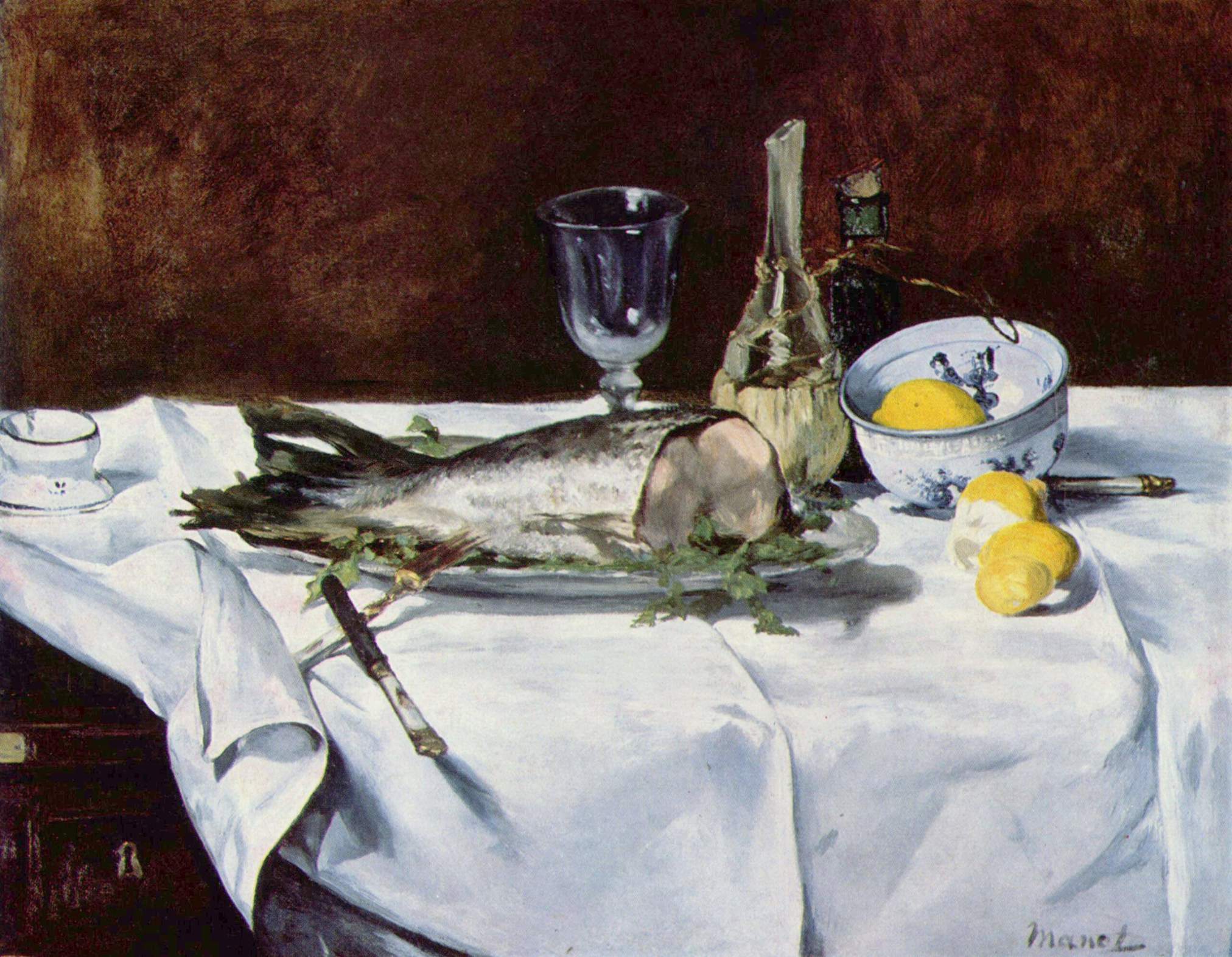 Still Life with Salmon. By Edouard Manet