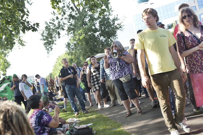 Although a carefree atmosphere, enforcements were still made at Hempfest to prevent unauthorized sales. Photo by Anna Erickson