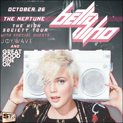 STG presents: Betty Who Sunday| October 26 8 pm | The Neptune   Praised for her