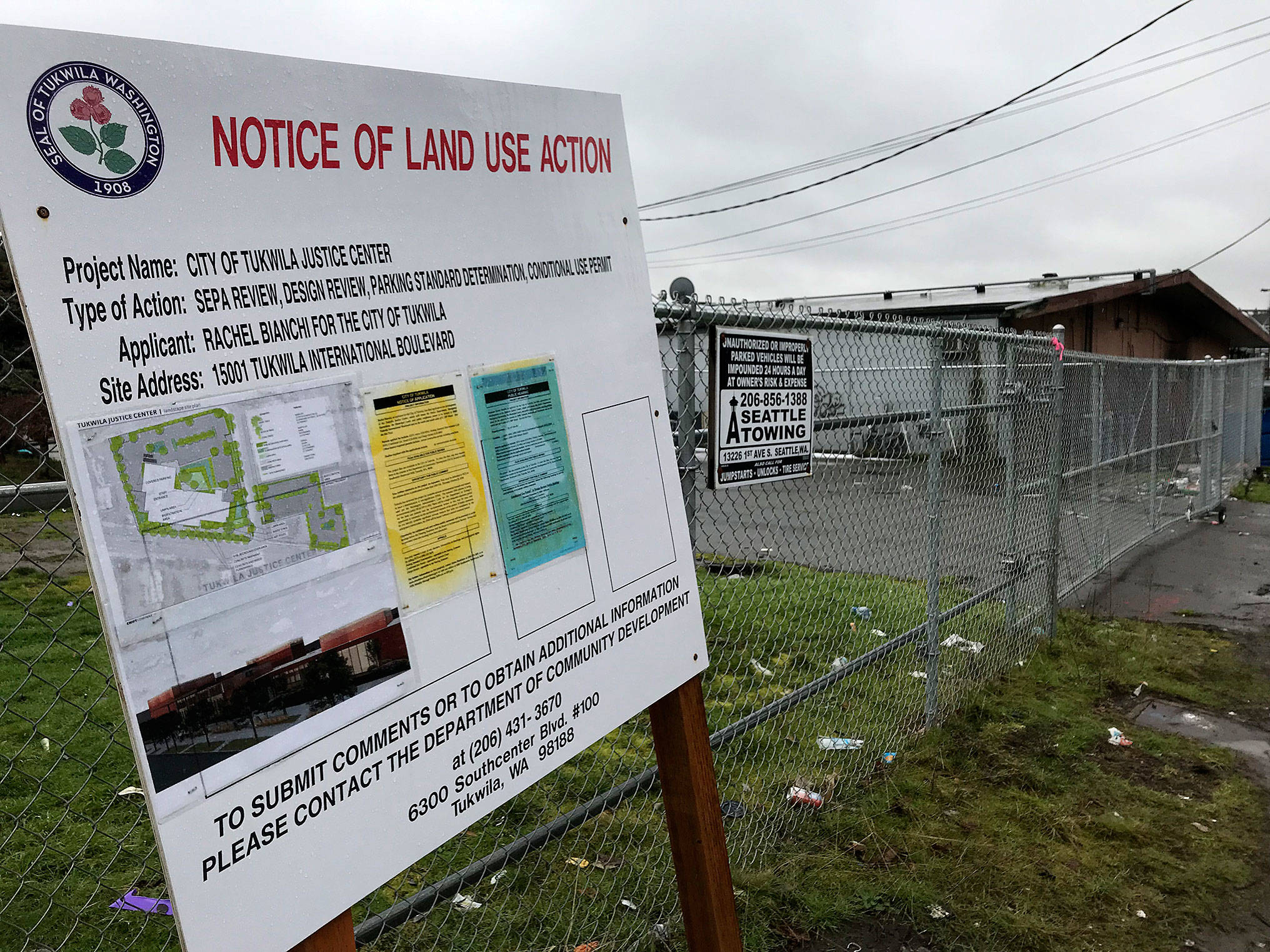 Tukwila is planning on building a new justice center to house the city’s police department and municipal court. To make room for the center, the city came to an agreement with more than a dozen businesses located along South 150th Street. Photo by Andy Hobbs