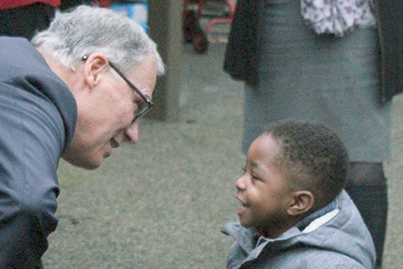 In this January 2019 photo, Gov. Jay Inslee visited the new Children’s Home Society of Washington Highline Early Learning Center in Des Moines to applaud the benefits of early education programs and promote his funding proposal to continue to fund programs like it. Sound Publishing file photo