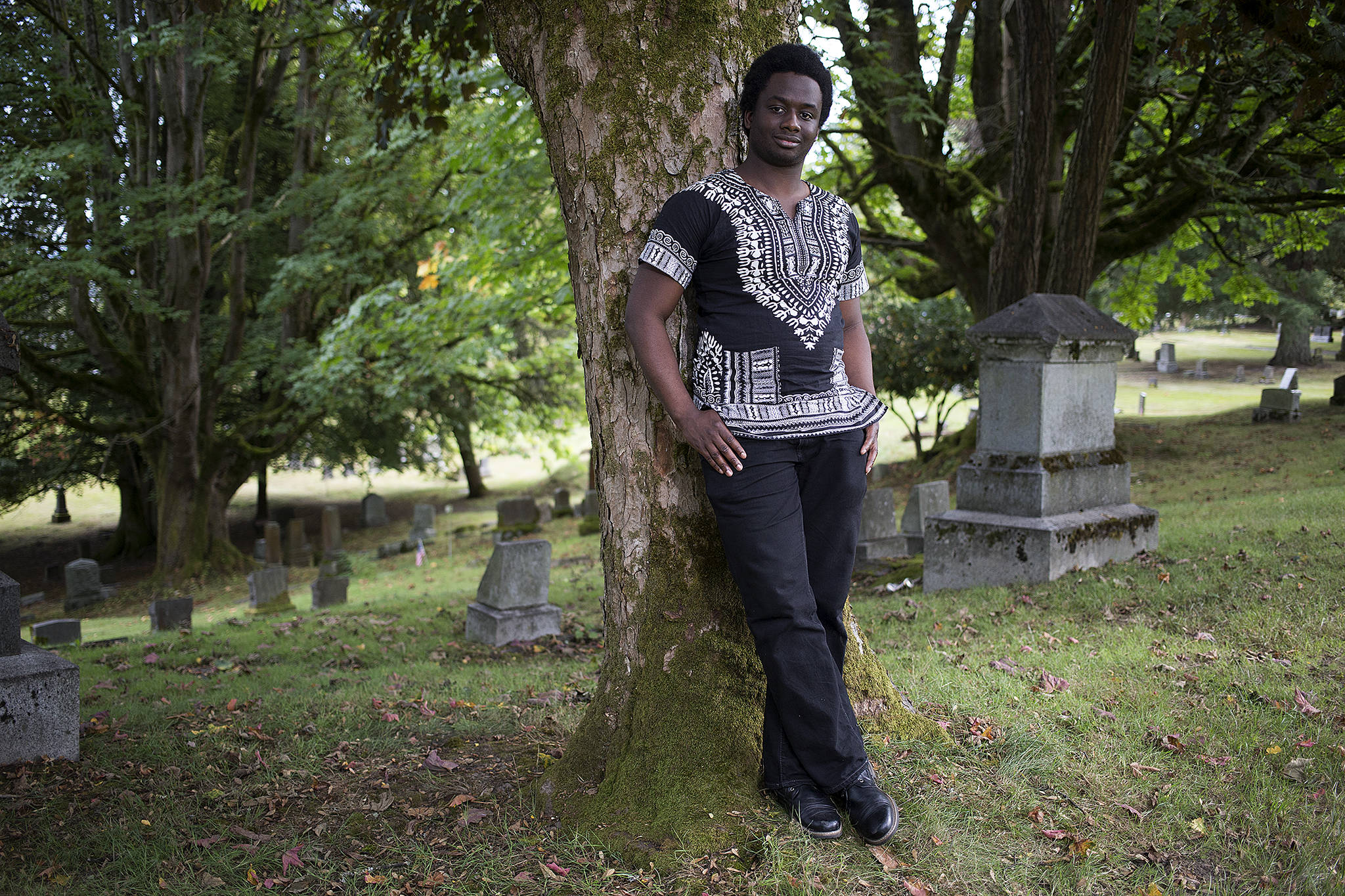 Olushola Bolonduro recently started a goth social group called Dark Side of Everett. (Andy Bronson / The Herald)