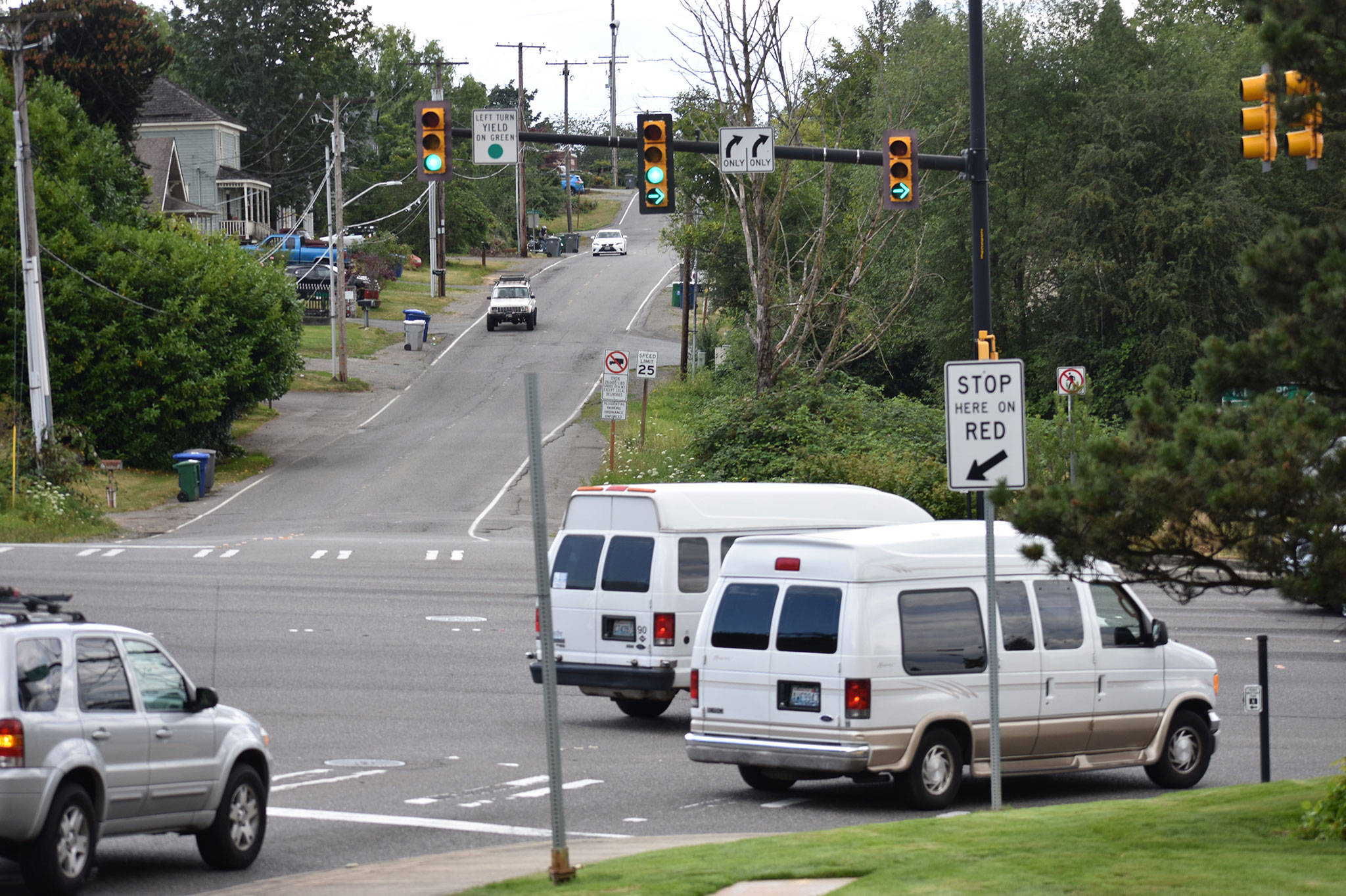 Photo by Haley Ausbun. The new red light camera at the Benson Drive and South Puget Drive intersection had the highest citations in the region, in 2018.