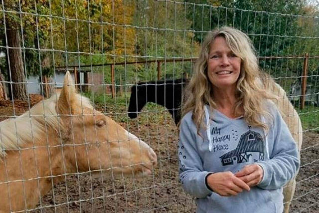 A photo of Sharon Hunter, pulled from a GoFundMe created to raise money to buy hay for horses. Hunter is being accused of hoarding horses around Washington.