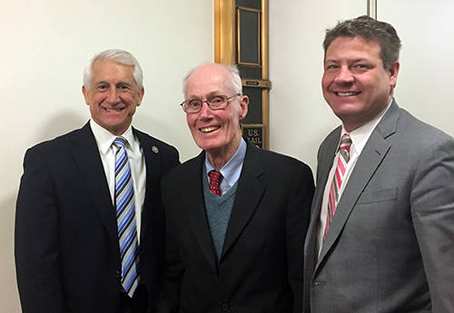 Pictured left to right: Former Congressman Dave Reichert, Slade Gorton, and King County Councilmember Reagan Dunn visit Washington, D.C., to testify in favor of the Mountains to Sound Greenway National Heritage Area designation. Courtesy photo