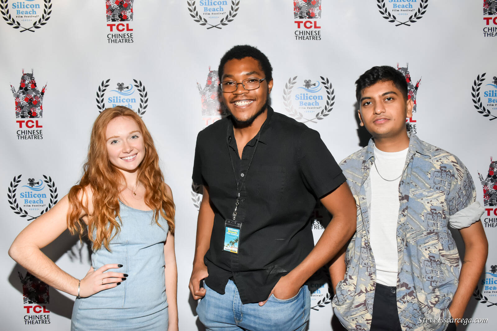 Photos courtesy of Myles Ross
Myles Ross (center) stands with “The House” actors Emily Gateley (left) and Sagar Surana at the 2022 Silicon Beach Film Festival in Hollywood where the film won an award for “Best Ensemble.”