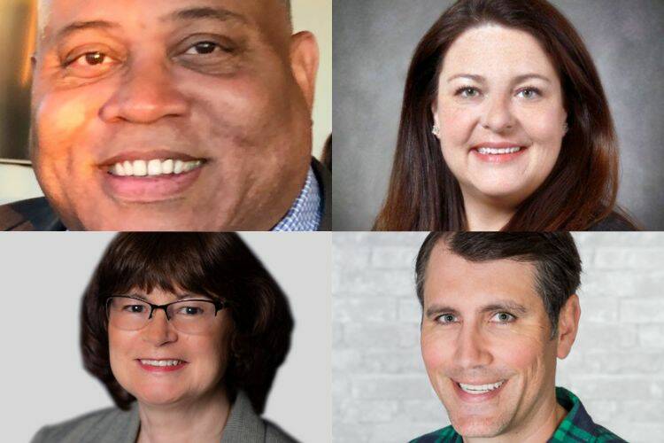 (Top left) David Hackney, (top right) Stephanie Peters, (bottom left) Jeanette Burrage, and (bottom right) Steve Bergquist. (Screenshot from vote.wa.gov)