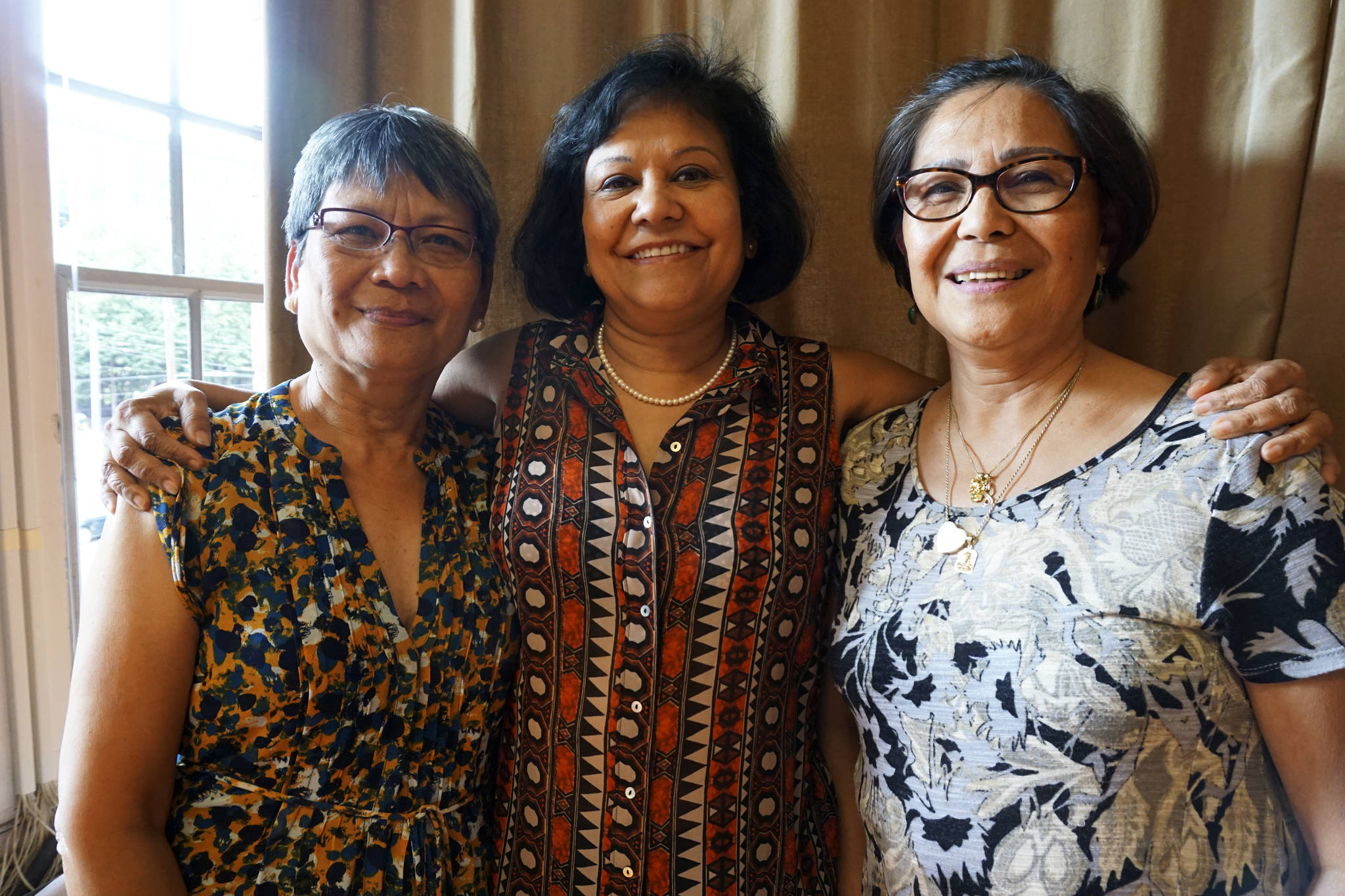 Velma Veloria, Sutapa Basu, and Emma Catague (left to right) have worked to spread labor trafficking awareness over the past two decades. Photo by Melissa Hellmann