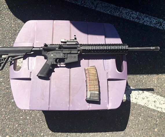 AR-15 rifle and a loaded magazine that were recovered from a suspect in a 2018 shooting incident at the Kent Station parking garage. File photo courtesy of King County Sheriffs Office