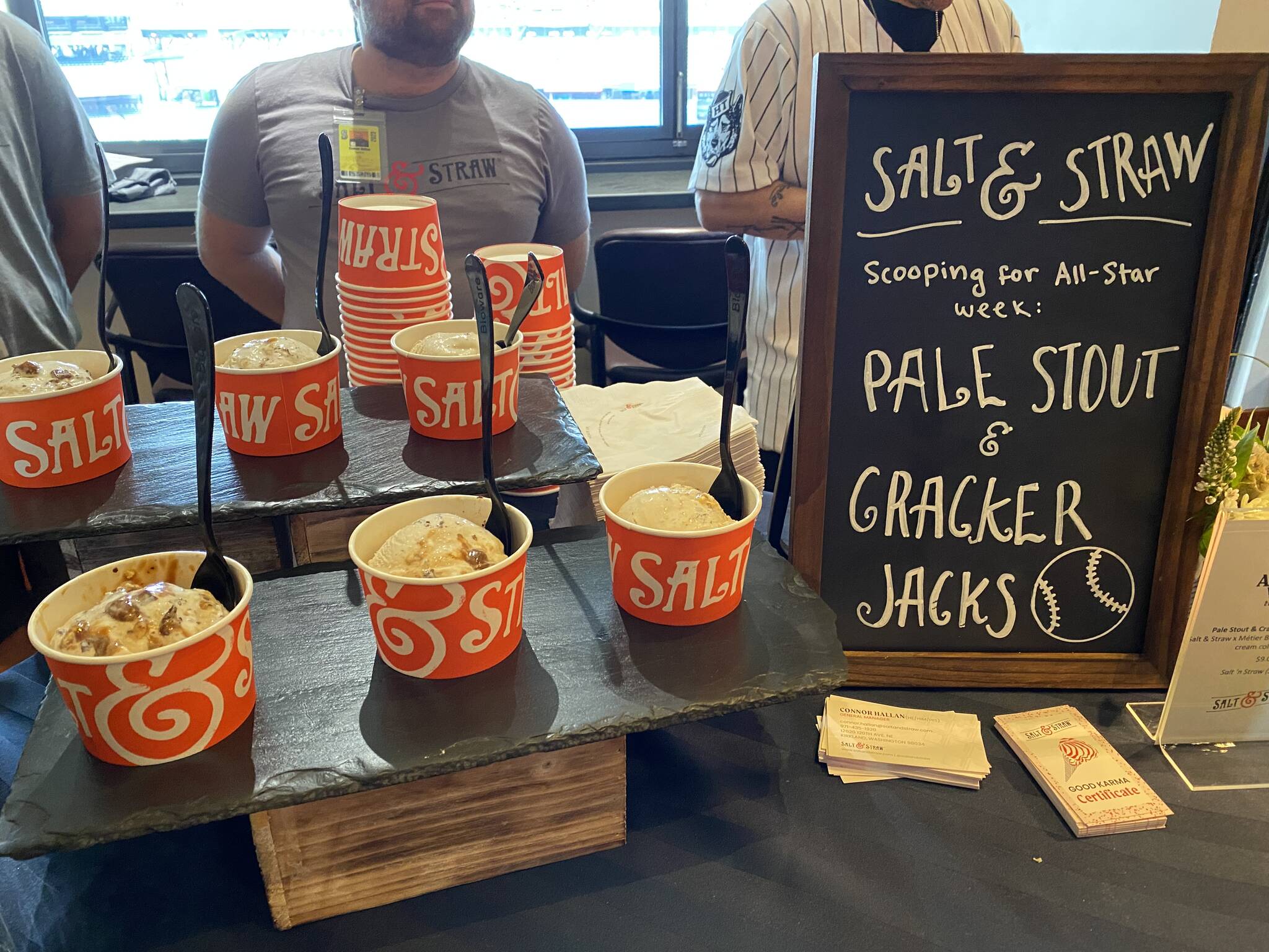 Salt & Straw’s Pale Stout and Cracker Jack Ice Cream is a limited-edition flavor for All-Star Week. Olivia Sullivan / The Mirror