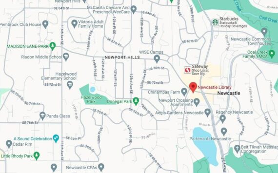 King County Sheriff’s Office deputies discovered 26-year-old Tyair M. Stump lying on the ground outside of the Newcastle Library, located in the 12900 block of Newcastle Way Southeast, with a gunshot wound to his chest (Courtesy of Google Maps)
