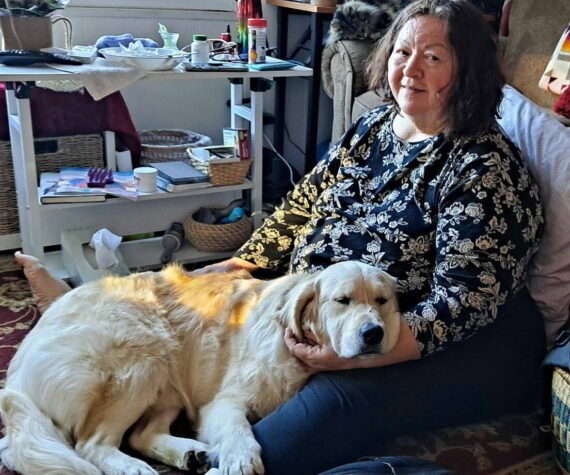 Kay Feather with her Battle Buddy Kyro. Photo courtesy of Northwest Battle Buddies.