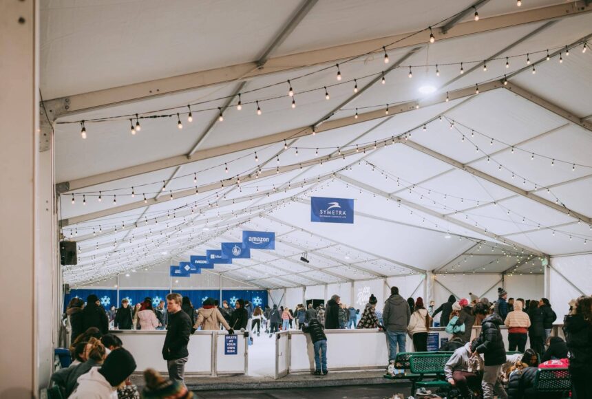 <p>The Bellevue Ice Rink in downtown Bellevue. Photo courtesy of Bellevue Downtown Association.</p>