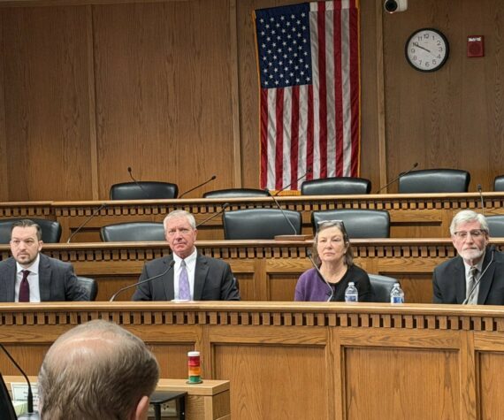 From left to right: Rep. Travis Couture, Sen. Chris Gildon, Sen. June Robinson, and Rep. Timm Ormsby speak during the general fund budget panel at the 2026 legislative session preview Jan. 9. Photo by Cassie Diamond