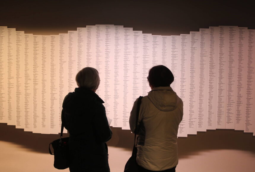 <p>Reading the names of every incarcerated Japanese-American at the Puyallup Fairgrounds during World War II.</p>