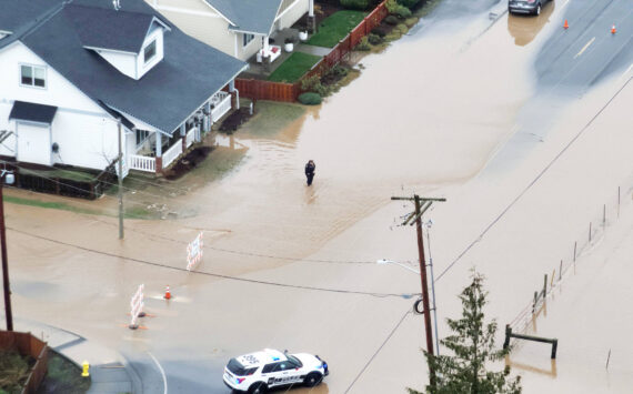 Enumclaw experienced flooding from Boise Creek and sewer overflows during the Dec. 11 flooding. Photo courtesy Enumclaw Police Department