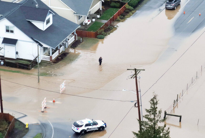 <p>Enumclaw experienced flooding from Boise Creek and sewer overflows during the Dec. 11 flooding. Photo courtesy Enumclaw Police Department</p>