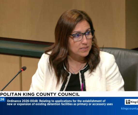 King County Councilmember Teresa Mosqueda discusses the moratorium March 3. (Screenshot)