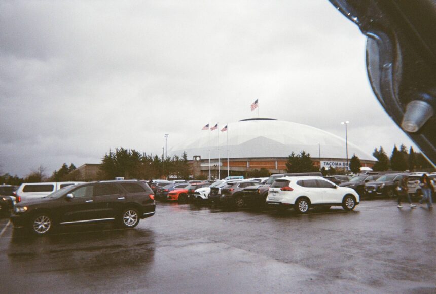 <p>Tacoma Dome on film from a disposable camera. Ben Ray / Seattle Weekly</p>