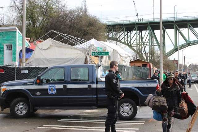 The city evicts residents at the former site of Nickelsville. Photo by Daniel Person