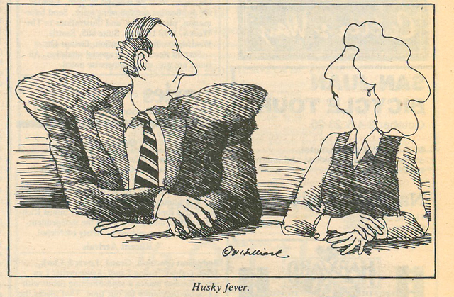 Sept. 23, 1981—Fred Hilliard was the first regularly featured cartoonist in Seattle Weekly with his provincial one-panel series Hilliard.