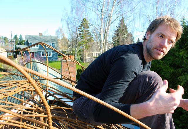 Michael Henderson, prior to the demolition of his Undersea Aviary. Photo by Sara Bernard