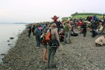 On the beach during Saturday&rsquo;s Indigenous Day of Action.