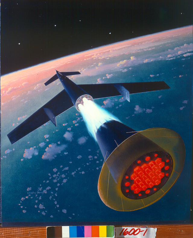 Chesley Bonestell's "Seperation of the Third Stage." Courtesy of Bonestell LLC