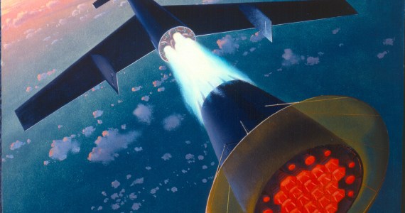 Chesley Bonestell's "Seperation of the Third Stage." Courtesy of Bonestell LLC