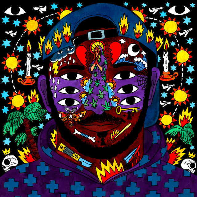 Kaytranada&rsquo;s music is as colorful as this insane drawing of him. Illustration by Ricardo Cavolo