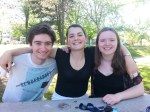 From left, Riley Calcagno, Julia Furukawa, and Emma Chrisman. Furukawa and Chrisman have stepped up to teach Garfield choir courses. Photo by Casey Jaywork