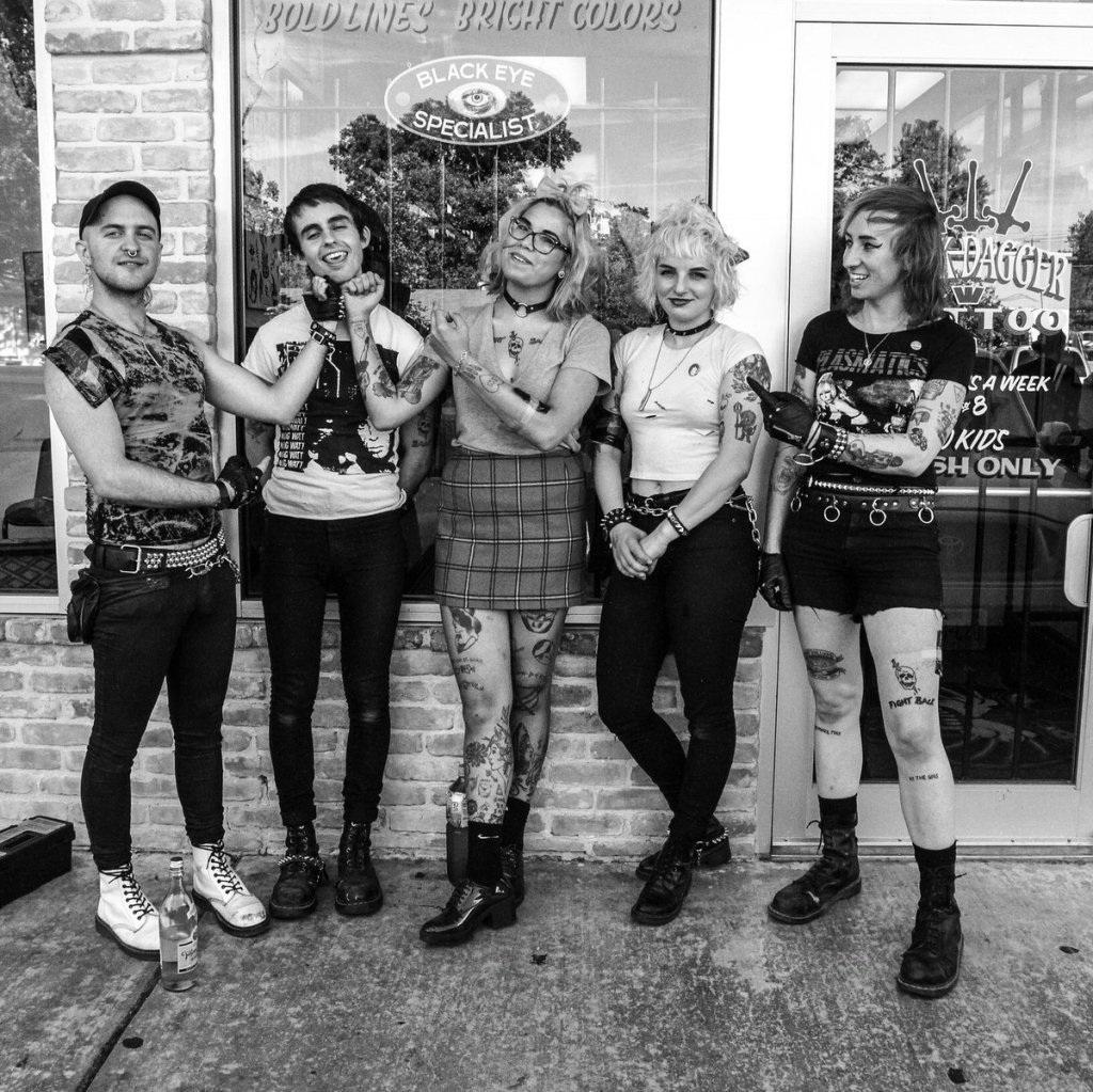 (L-R): Tannr, Jake, Julaya, Corey, and Sadie Switchblade of G.L.O.S.S. Photo courtesy of the artist