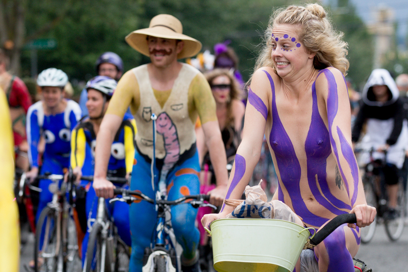 Riders ply the parade route.