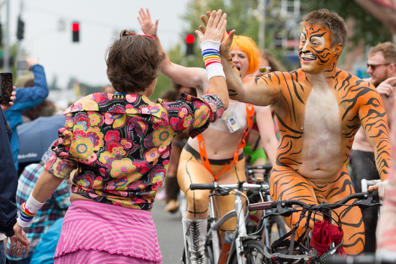 Photos: Fremont Solstice Parade, Naked Bikers and … Donald Trump!?