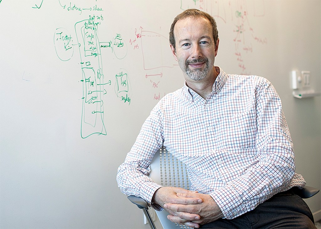 Peter Clark, project manager of Aristo at the Allen Institute for Artificial Intelligence, says the robot Apocalypse is still a ways away. Photo by Nathaniel Solis