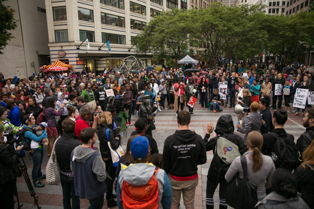 As Vigil Turns to Protest, Words of Love, Anger and Solutions