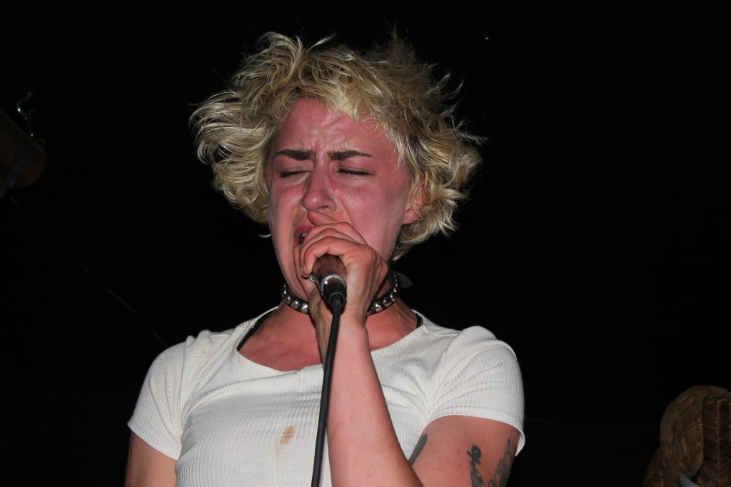 Maryjane Dunphe, the lead singer of Vexx, has earned a reputation as a volcanic, hyperkinetic performer. Catch the band at Olympia Hardcore Fest this weekend. Photo by Jay Roc