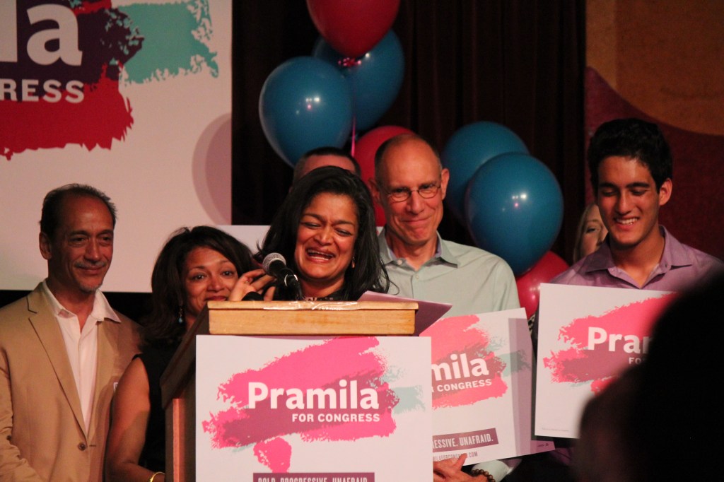 Supporters Overjoyed as Senator Pramila Jayapal Sweeps the Primary