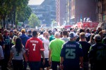A Kaepernick jersey stands out from the crowd outside CenturyLink on Sunday. Photo by Christopher Zeuthen
