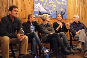 Valve-turners speak at a fundraising event in Seattle on Monday.