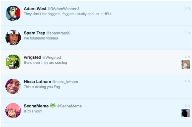 Some of the messages Weatherford received after being doxxed by 4chan trolls. Screenshot via Alan-Michael Weatherford.