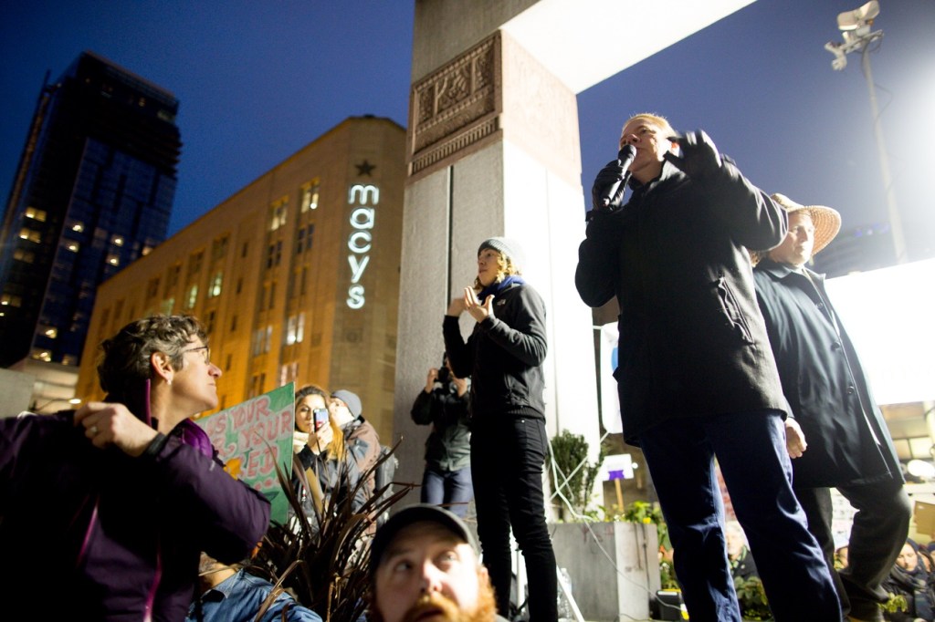 “We Will Fight.” Thousands Gather in Westlake to Protest Immigration Ban