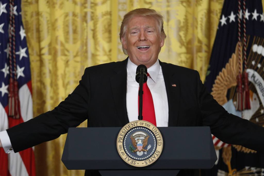 President Donald Trump speaks during a news conference, Thursday, Feb. 16, 2017, in the East Room of the White House in Washington. (AP Photo/Pablo Martinez Monsivais)