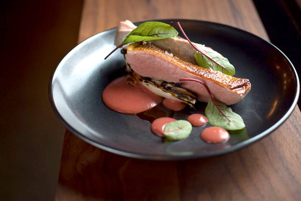 Fresh radishes with Parmesan custard dippins and aged dusk breast. Photo by Luke McKinley