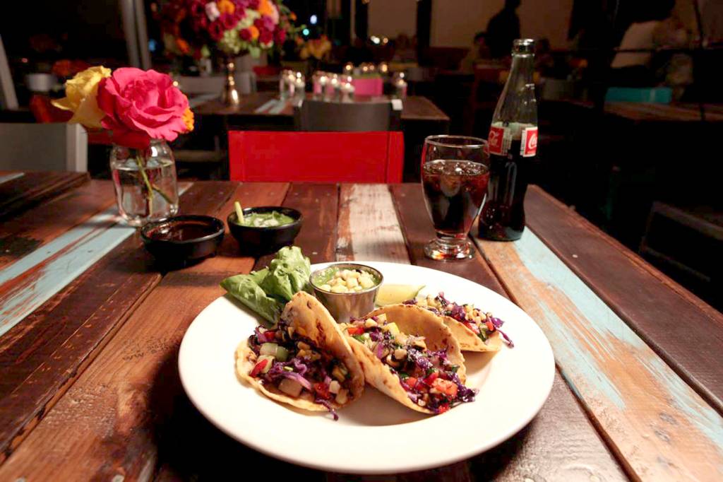 Veggie tacos. Courtesy Taqueria Cantina