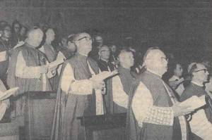 Archbishop Raymond Hunthausen (left, second row) at Vatican II: transforming the church. SW File Photo