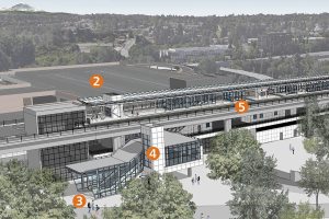 A drawing of the Lynnwood Link Light Rail station. The rail expansion was banking on lots of federal funds that the Trump administration just put in jeopardy. Via Sound Transit