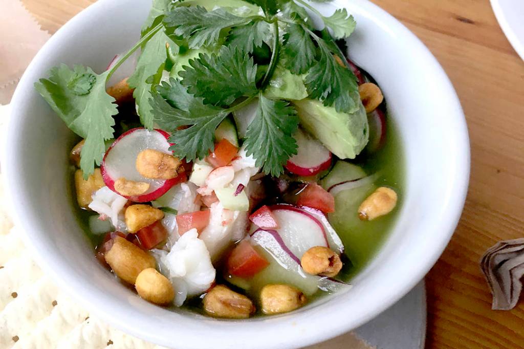 The aquachile, served with saltines. Courtesy of Copal