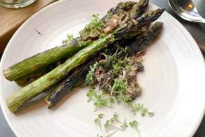 Asparagus and morels. Photo by Nicole Sprinkle