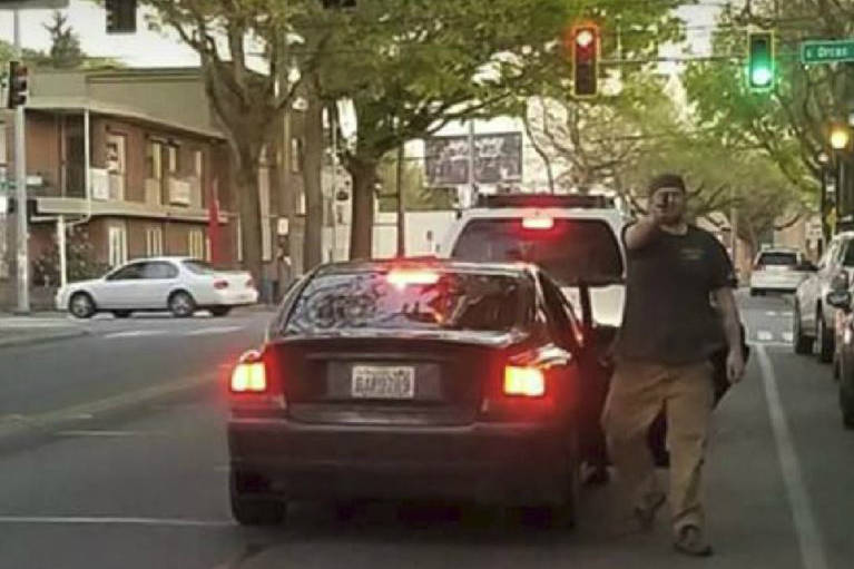 A passenger pulled a gun on pedestrians. Photo via SPD Blotter.